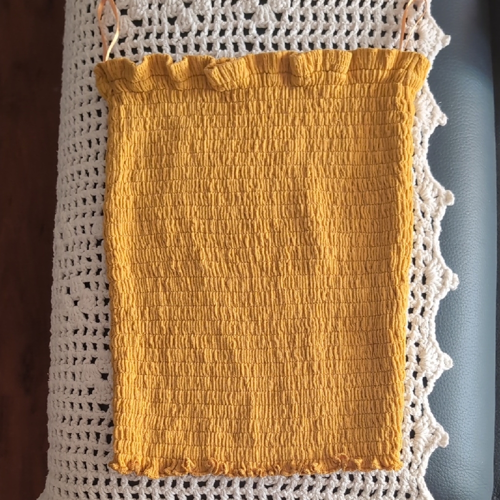 Yellow Smocked Tube Skirt - Women's